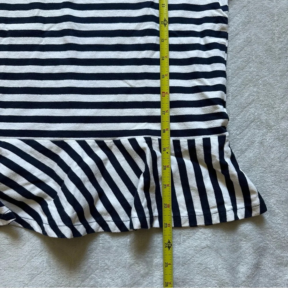 J. Crew Striped Peplum Top Navy Blue/ White Size M - Picture 7 of 7